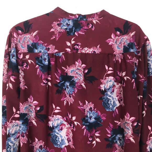 Faded Glory Button Down Floral Top L - Picture 7 of 11